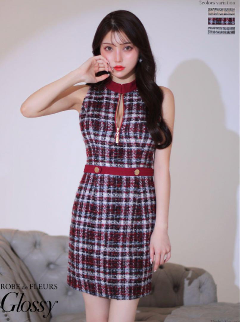 ROBE de FLEURS ローブドフルール ツイード キャバドレス