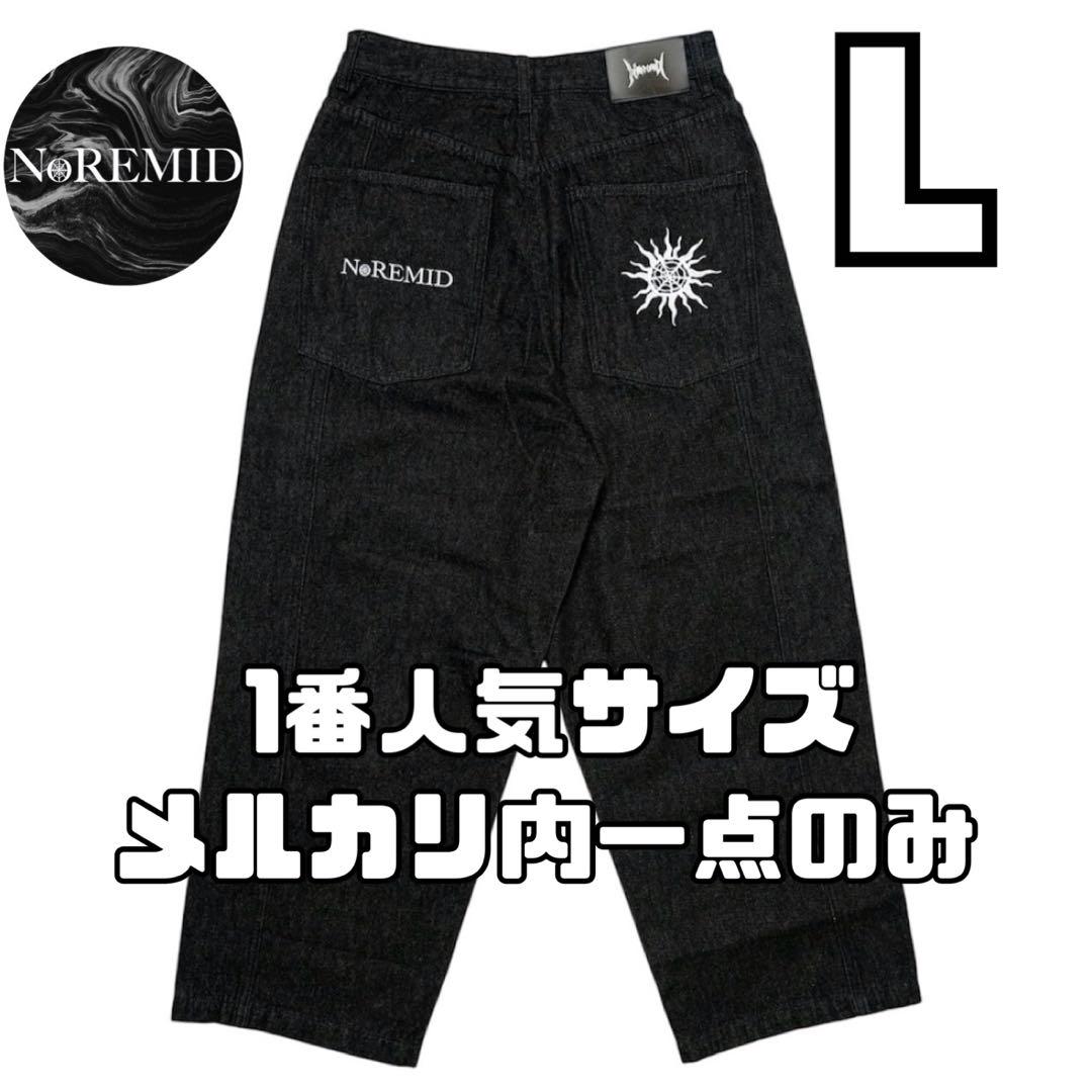 ブラック NOREMID RIGIT SUPER BAGGY DENIM L - メルカリ