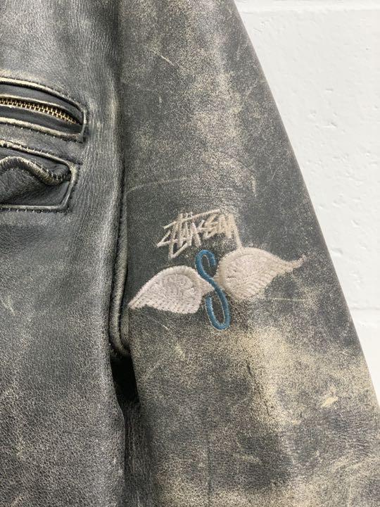 OLD 90s WOLD TRIBE u4EUY-m73661431394 STUSSY レザージャケット 2022新品