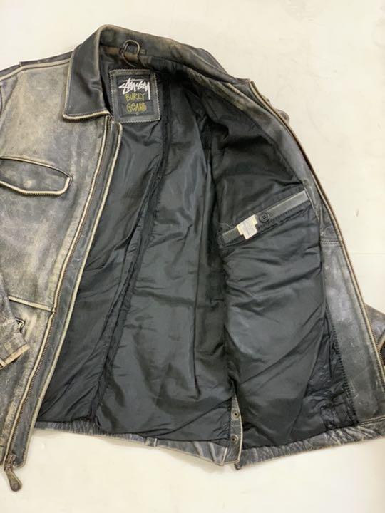 OLD 90s WOLD TRIBE u4EUY-m73661431394 STUSSY レザージャケット 2022新品