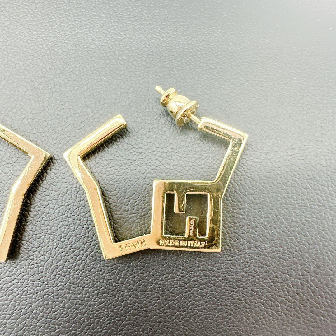 美品☆FENDI フェンディ スターモチーフ ピアス ラインストーン☆A94