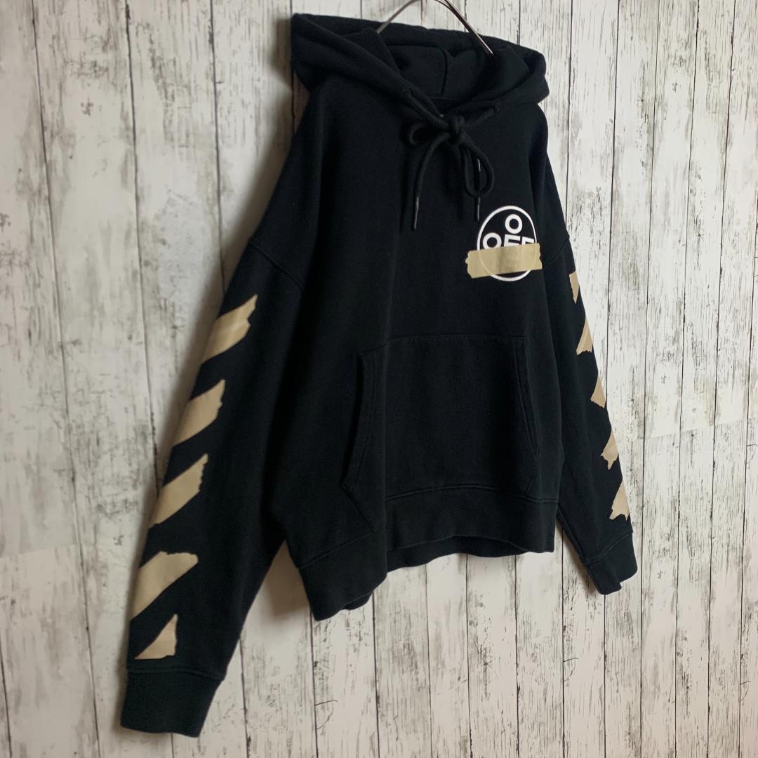 【超絶人気モデル】オフホワイト☆テープクロスアローロゴ入りパーカー/2427