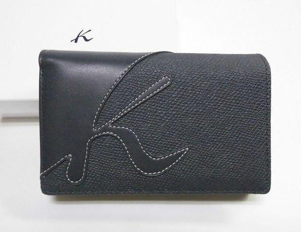 未使用！Kitamura/キタムラ☆レザー・二折財布 ダークブルー