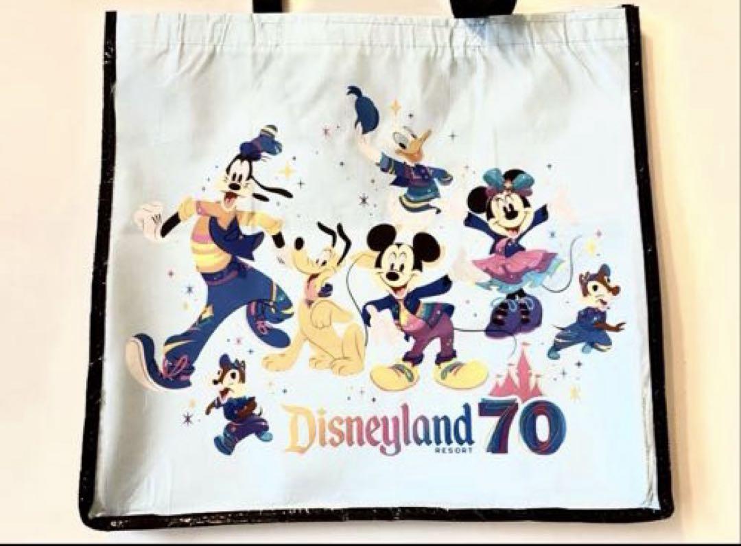 【タイムセール】カリフォルニアディズニ-70周年ミッキーバケツ+エコバッグ1枚 ディズニーランド70周年 ミッキー エコバッグ トートバッグ