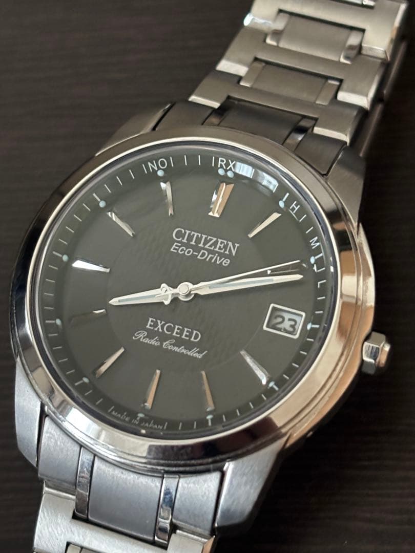 二次電池交換済 シチズン エクシード EBG74-2751 電波 エコドライブCitizen