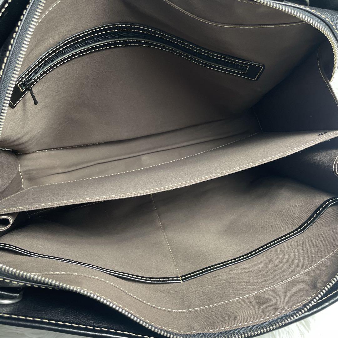 美品✨デュモンクス　ブリーフケース　レザー　黒　ビジネスバッグ
