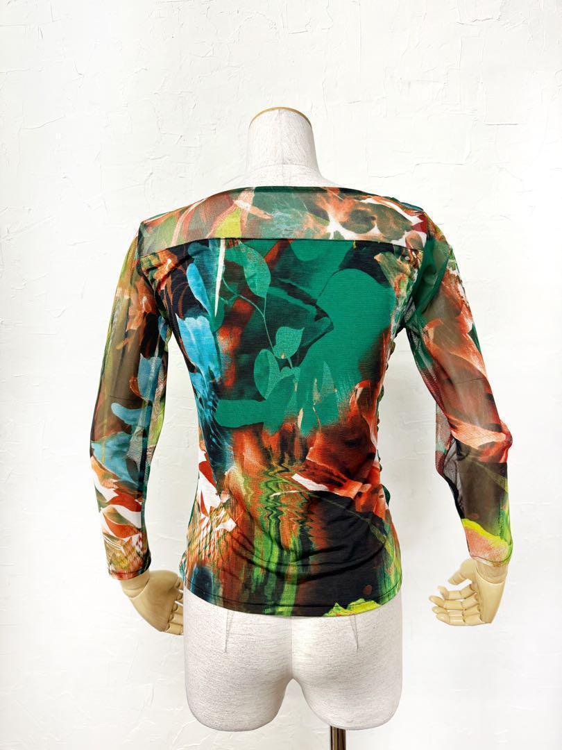 【Mサイズ】新品　JOAN社交ダンス カラフルプリントカットソーｓ057 楽天市場】JOAN フリルカラー プリントトップス 90007-B
