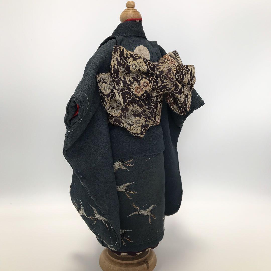 ＊ 市松人形  10号 江戸縮緬 裾模様 アンティーク 袷 着物  帯 ＊