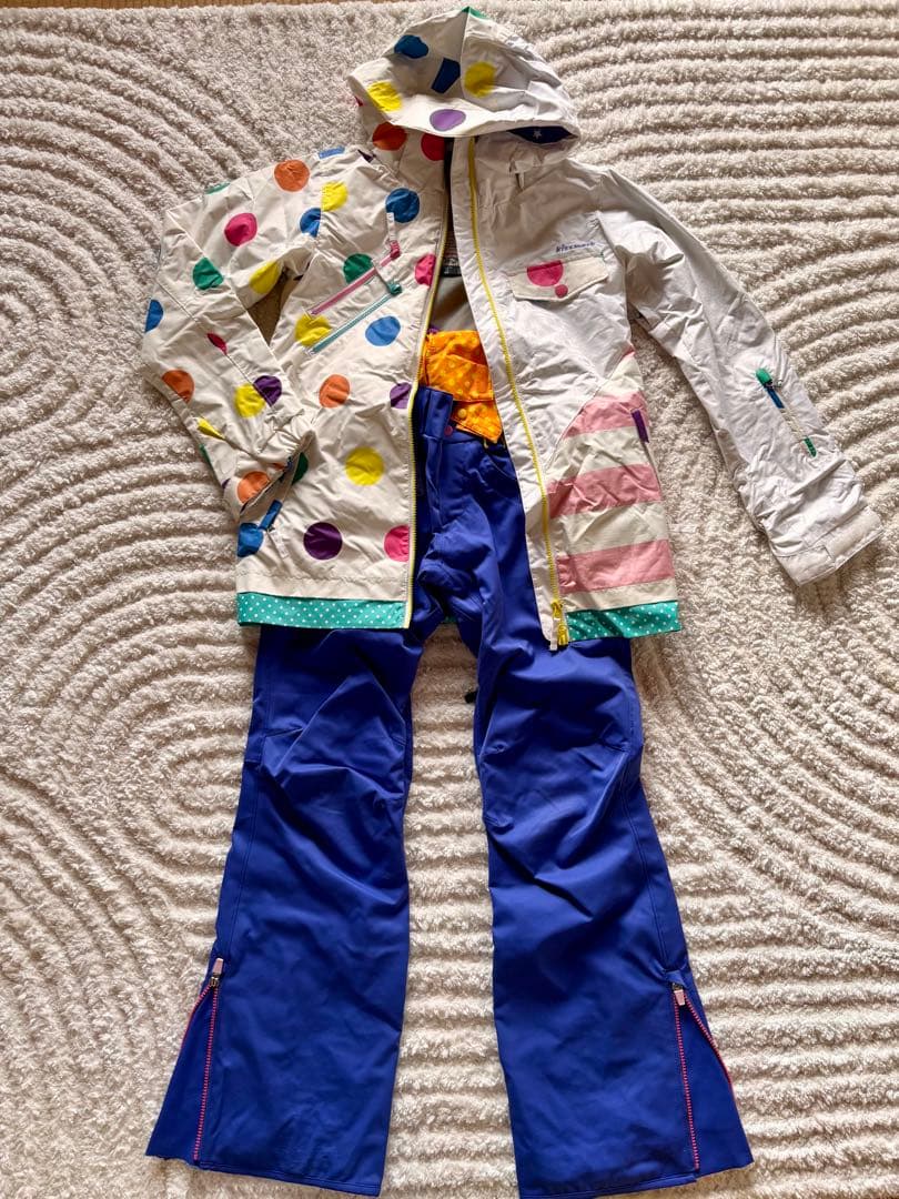 キスマーク ドット柄 スノーボードウェア セットM・kissmark