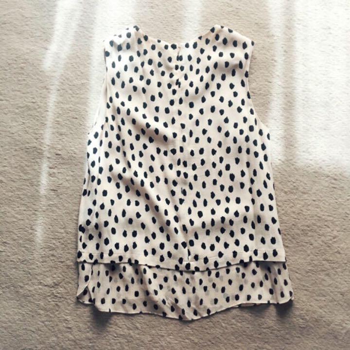 kate spade レオパード ドット シフォン ノースリーブ トップス kate spade レオパード ドット シフォン ノースリーブ トップス