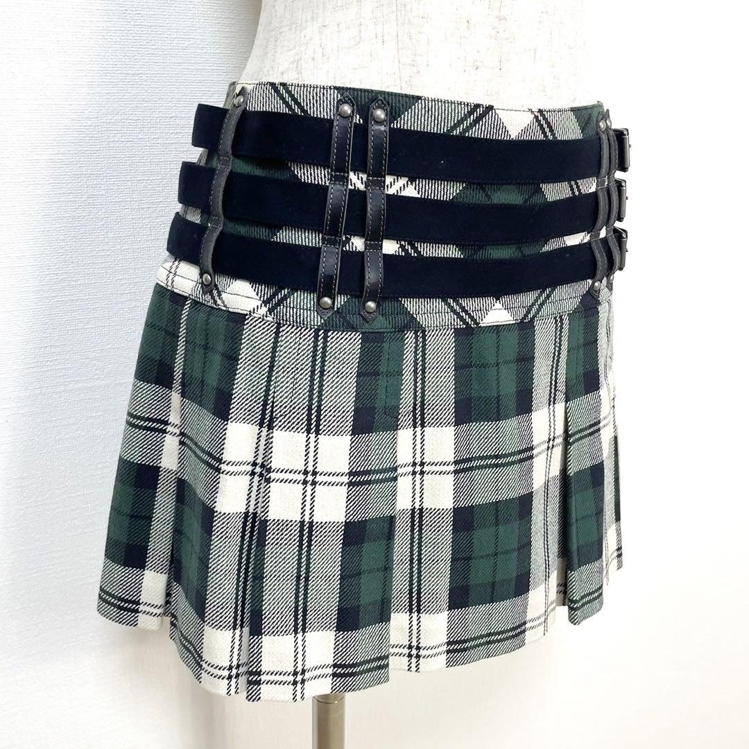 y2k✨️ BURBERRY BLUE LABEL 3連ベルト ミニ スカート