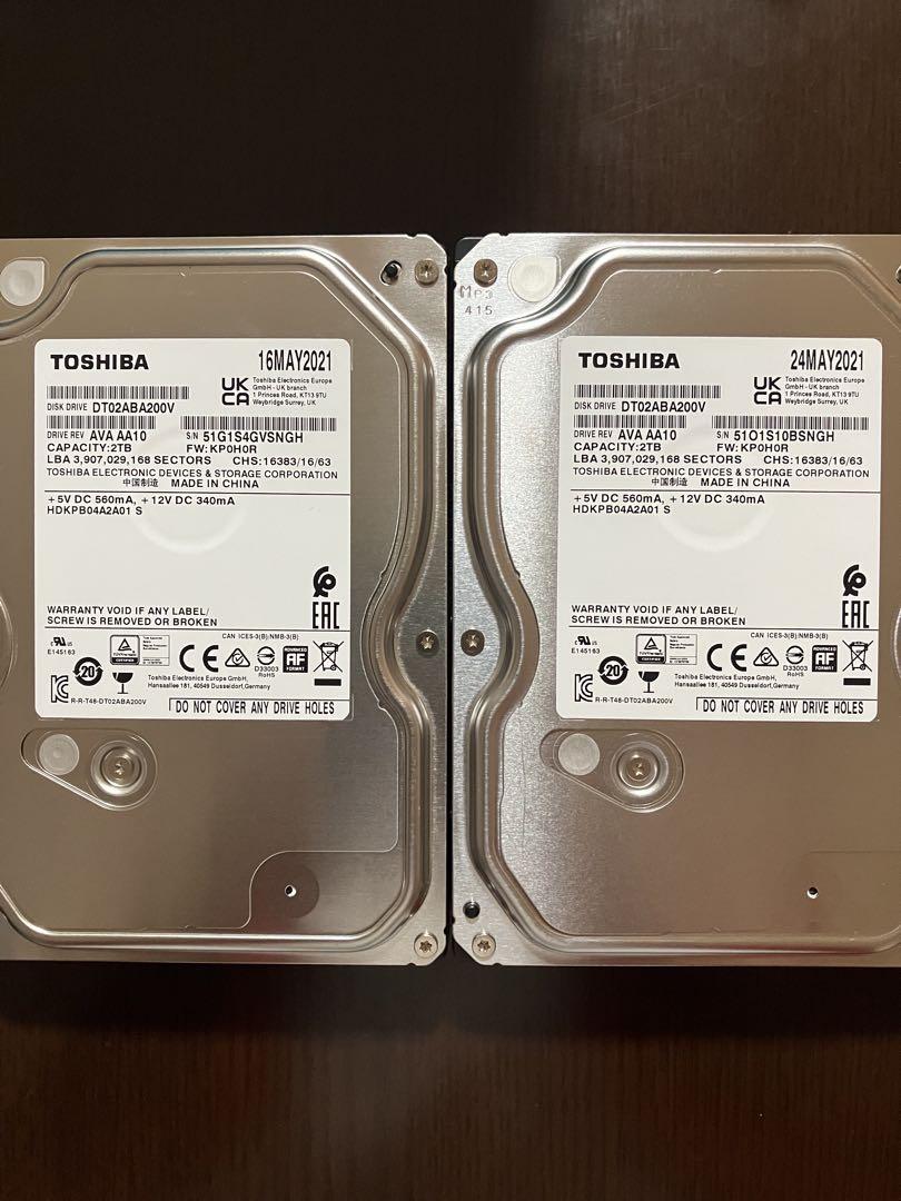 TOSHIBA 3.5インチ HDD 2TB 2点まとめて