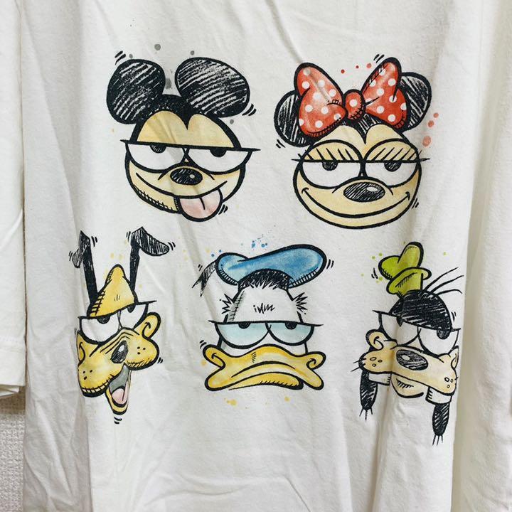肌触りがいい ユニクロ メンズ Tシャツ ディズニーコラボ 半袖 Xl 白 ホワイト 訳あり Tシャツ カットソー 半袖 袖なし