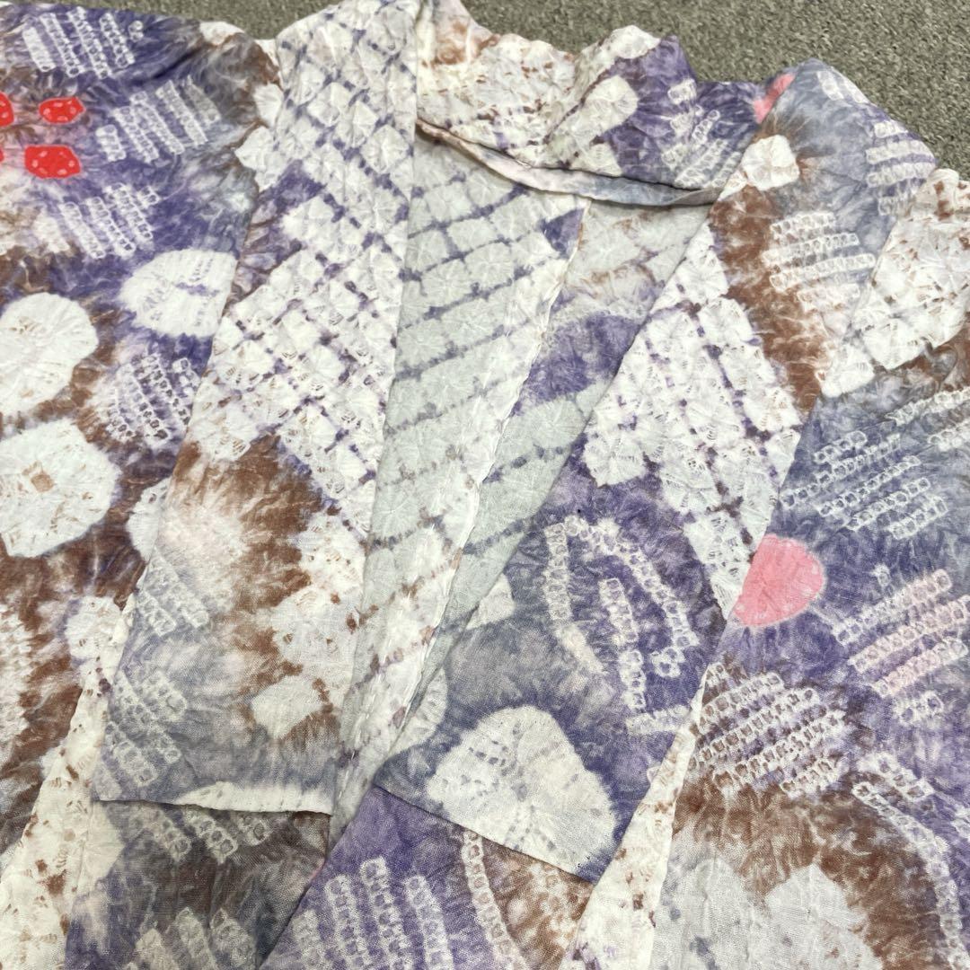美品　有松鳴海絞り浴衣　着物　薄紫