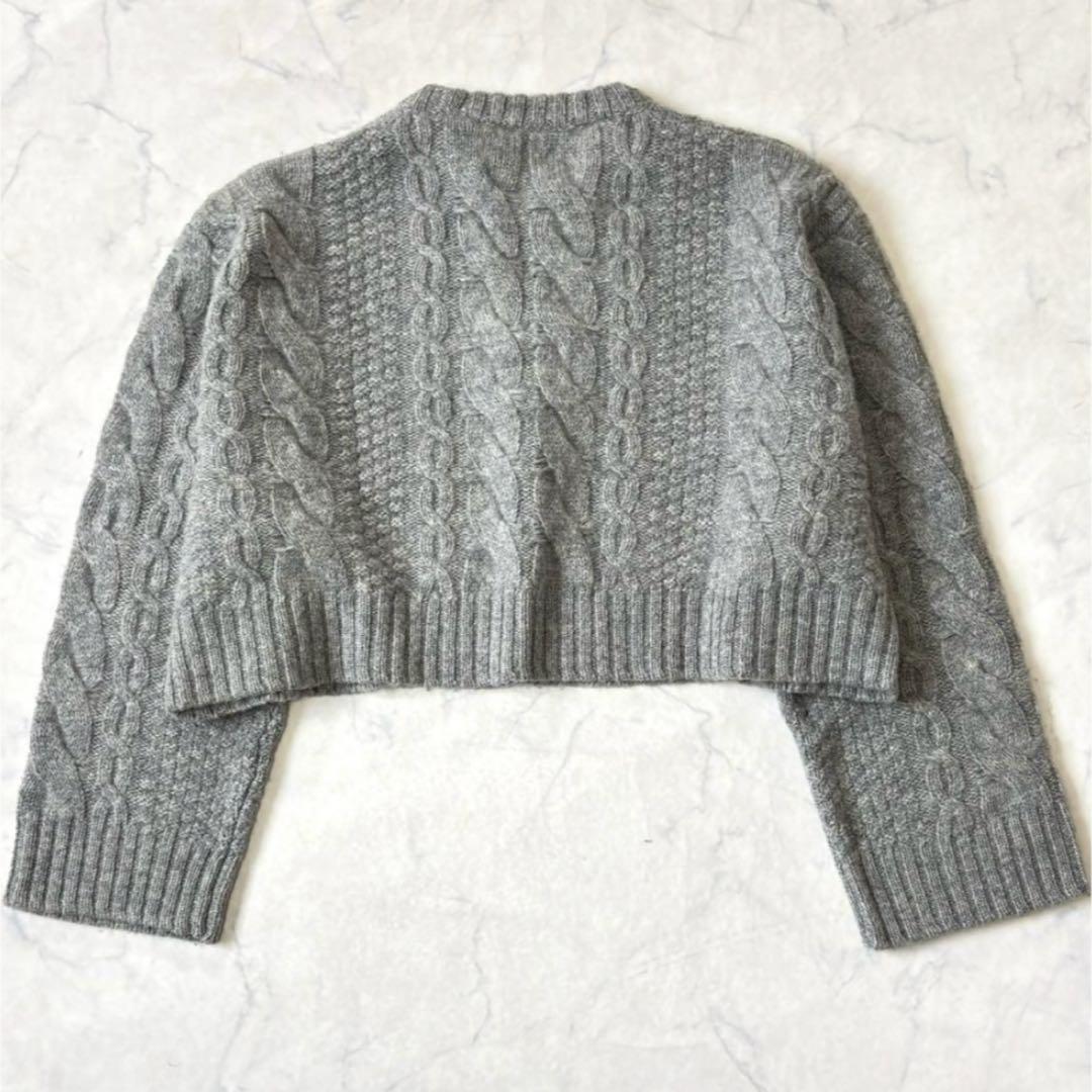 アンスクリア 短丈 ニット トップス クロップド グレー アンスクリア 短丈 ニット トップス クロップド グレー