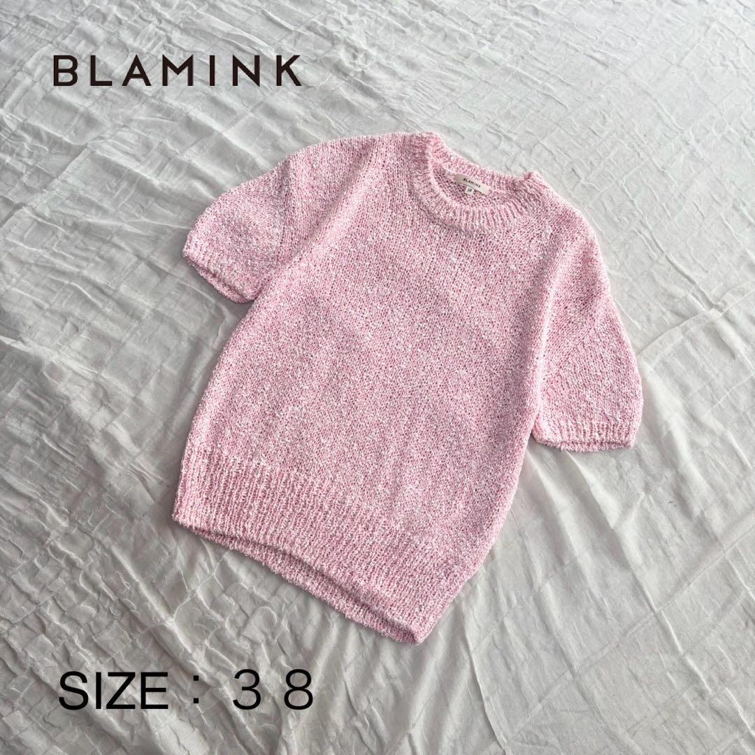 【美品】 BLAMINK(ブラミンク) ミックスニット プルオーバー セーター