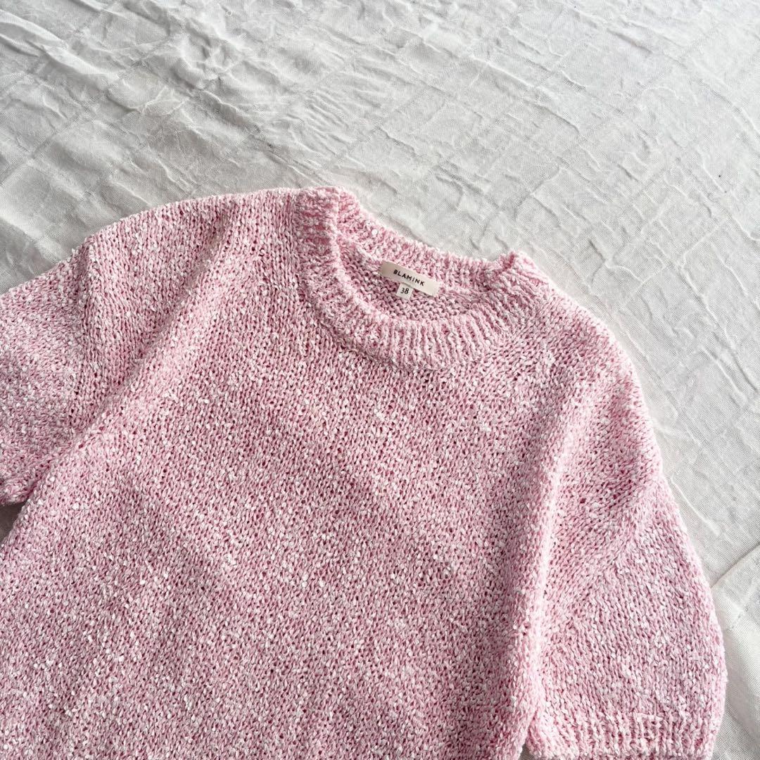【美品】 BLAMINK(ブラミンク) ミックスニット プルオーバー セーター