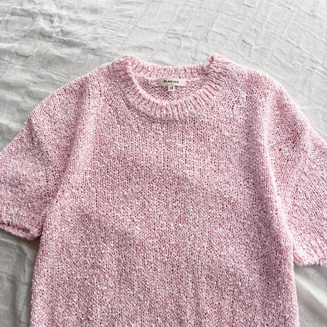 【美品】 BLAMINK(ブラミンク) ミックスニット プルオーバー セーター