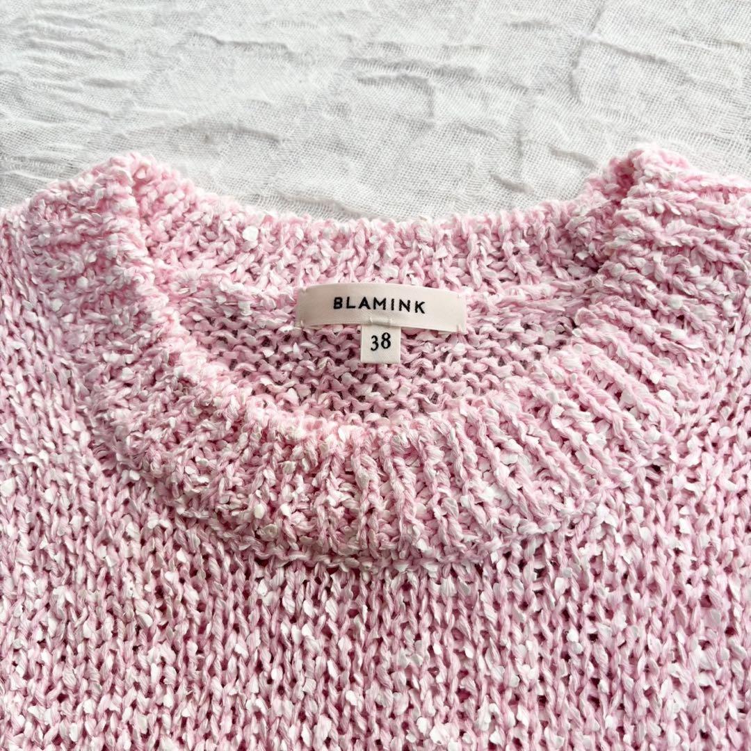 【美品】 BLAMINK(ブラミンク) ミックスニット プルオーバー セーター