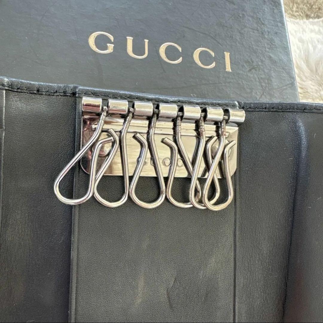 GUCCI グッチ GGロゴキャンパス キーケース 黒 キャンパスレザー