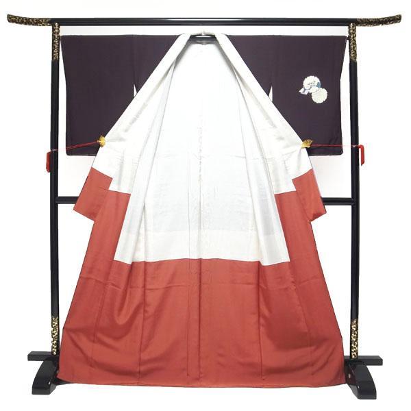 付下げ 付け下げ 着物 手染め 浜ちりめん 裄67 細身 Ｌ 新古品 sn370