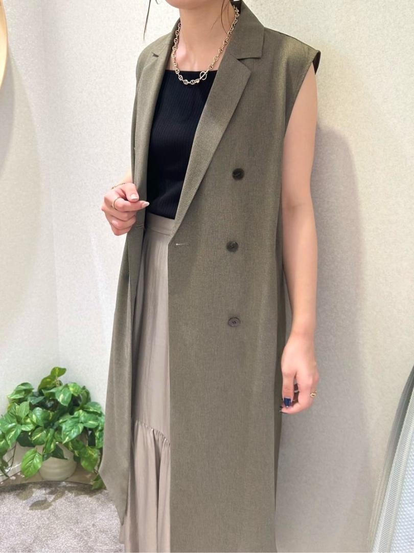 洗える ダブルブレストロングジレ