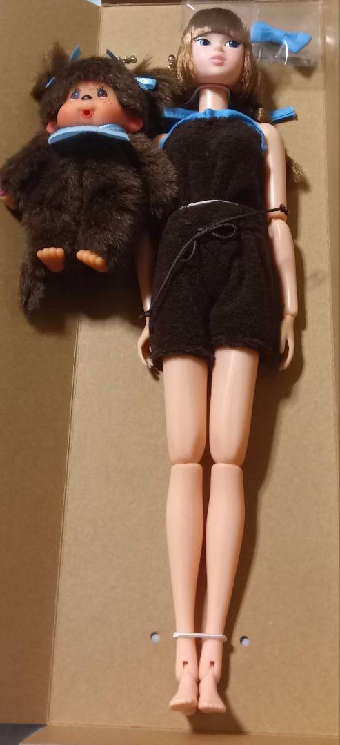 モンチッチmomoko　ブルー　おさげ左右　アゾン　セキグチ　ウェイクアップ