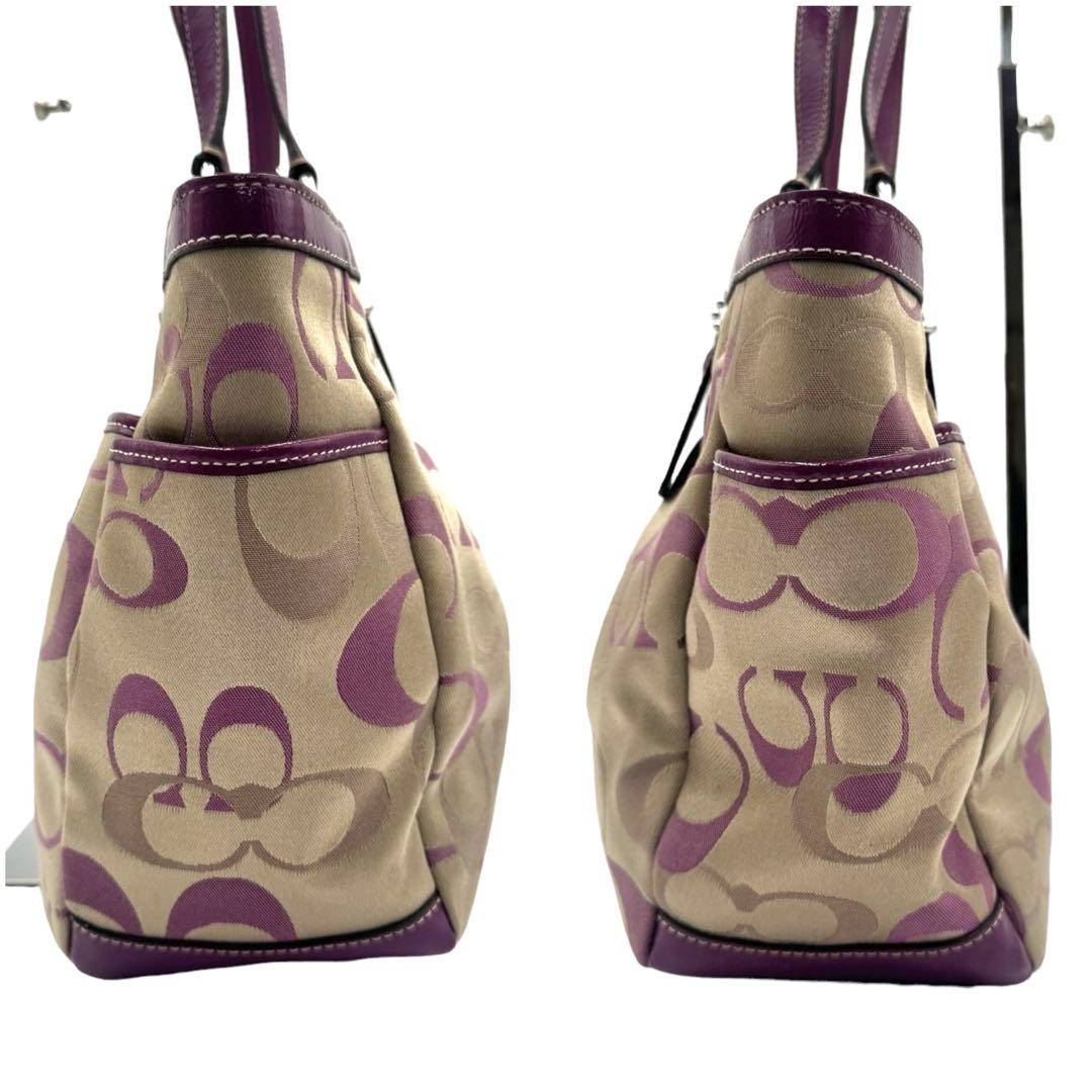 【未使用】COACH コーチ シグネチャー バッグ 紫 コーチ COACH バッグ （パープル） -waja bazar - 海外