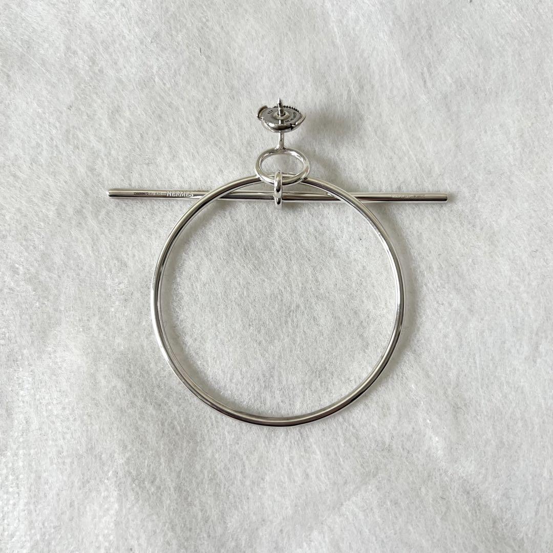 HERMES　エルメス　ループMM　ピアス　Ag925　シルバー　保存袋　箱付き