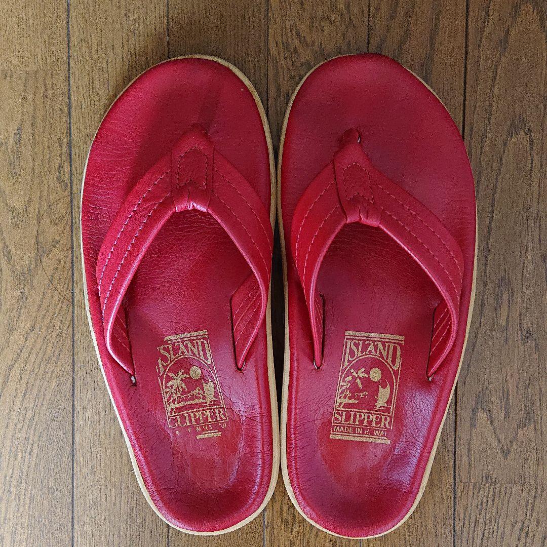 アイランドスリッパ islandslipper サイズ5 レッド 海外で買 ✨廃盤品 ハワイ購入 松本潤お揃✨アイランドスリッパ スエード 高級 サンダル