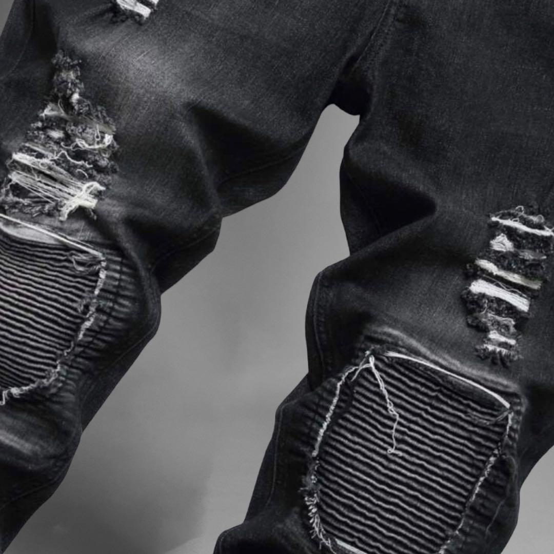 ダメージスキニー US UKドリル 海外ラッパー着用 AMIRI mnml M by ダメージスキニー US UKドリル 海外ラッパー着用 AMIRI mnml M by
