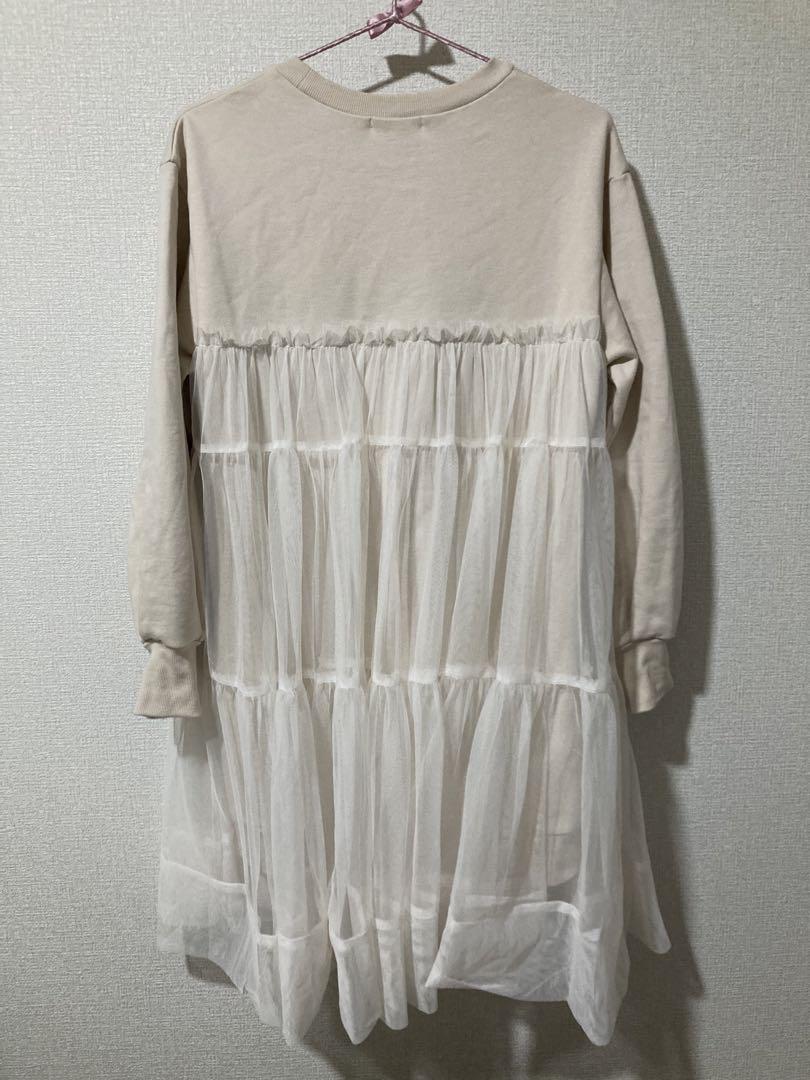 snidel チュールレイヤードスウェット アイボリー