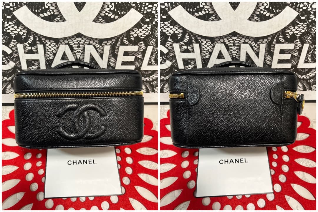 極上美品 CHANEL シャネル バニティ ヴァニティ バッグ ブラック 087