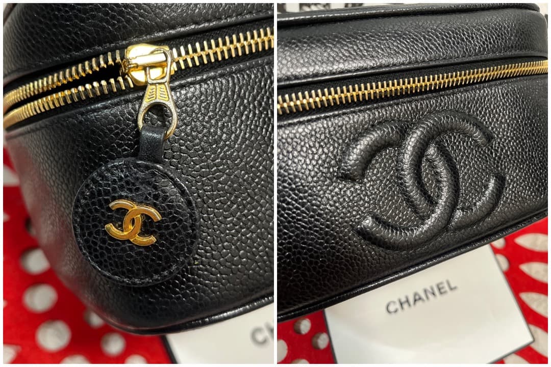 極上美品 CHANEL シャネル バニティ ヴァニティ バッグ ブラック 087