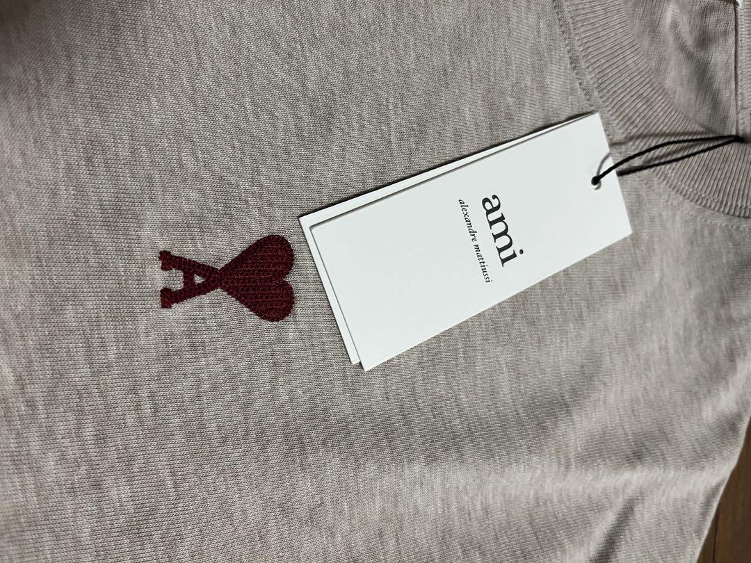 【激安アウトレット!】 ハート刺繍 ami ベージュ アミパリス M Tシャツ トップス