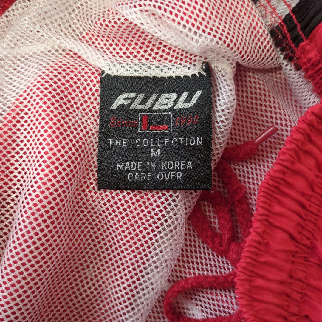 FUBU フブ セットアップ ナイロンジャケット パンツ ライン B-BOY 赤