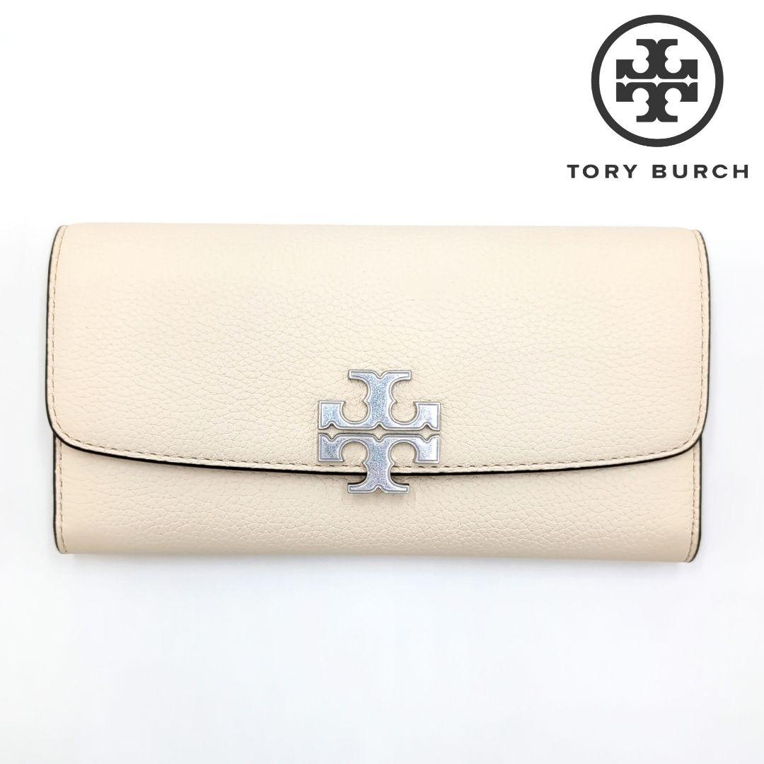 極美品　トリーバーチ　エレノア　長財布　フラップ　Tロゴ金具　アイボリー　現行