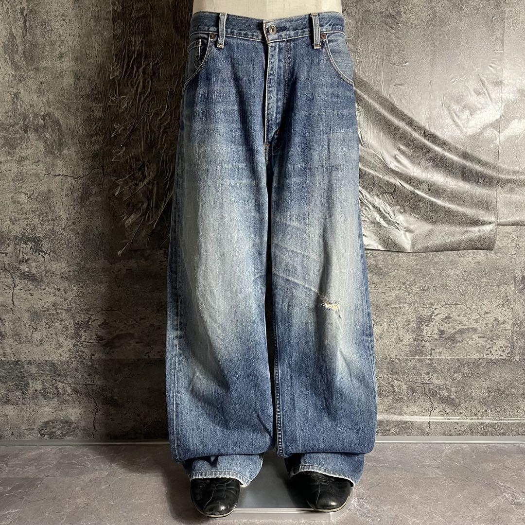 【​限​定​販​売​】 バギージーンズ LEVI'S〈504 00s ワイド W36 ヒゲ 05年製 パンツ