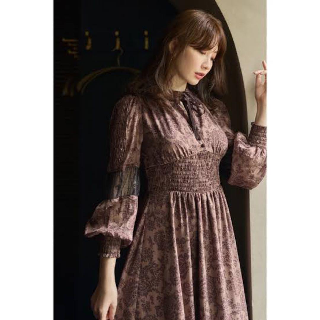 ワンピース herlipto Winter Floral Long-sleeve Dress Winter Floral Long-sleeve Dress