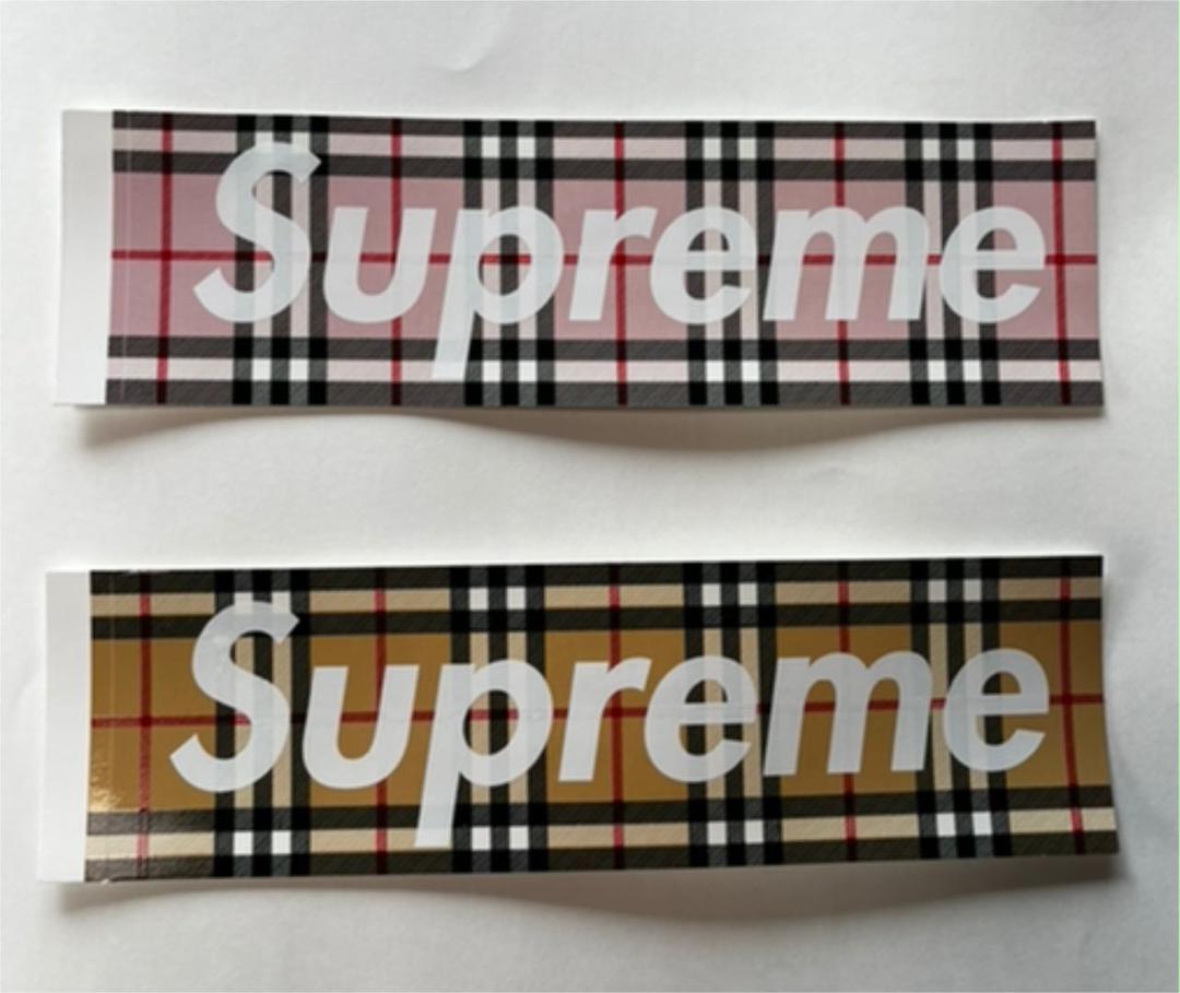 supreme×Burberryステッカー2枚セット