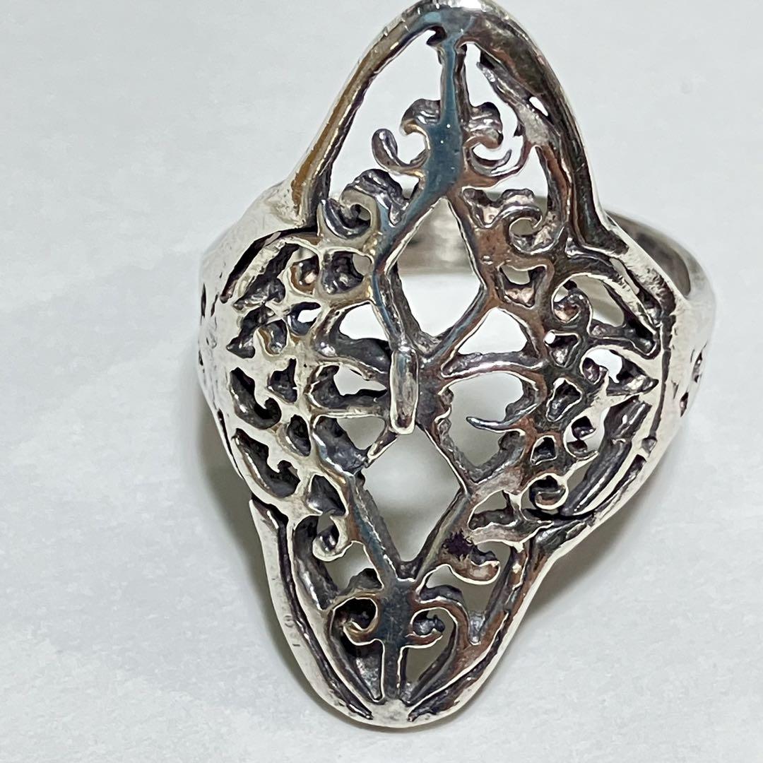 Mexico silver 925 透かし　リング　vintage