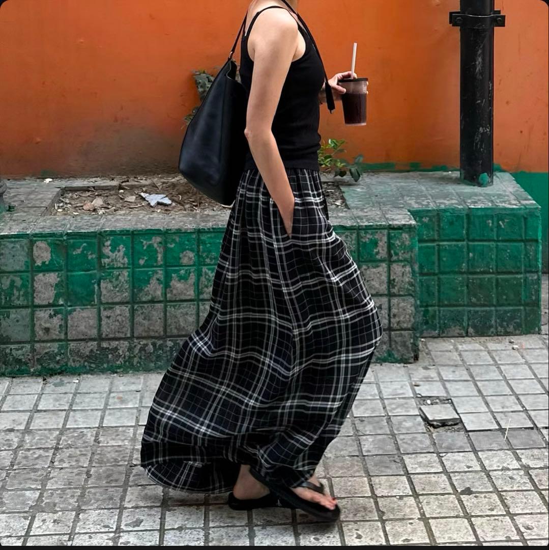 ok.soon スカート monotone check オクスン SIZE ok.soon