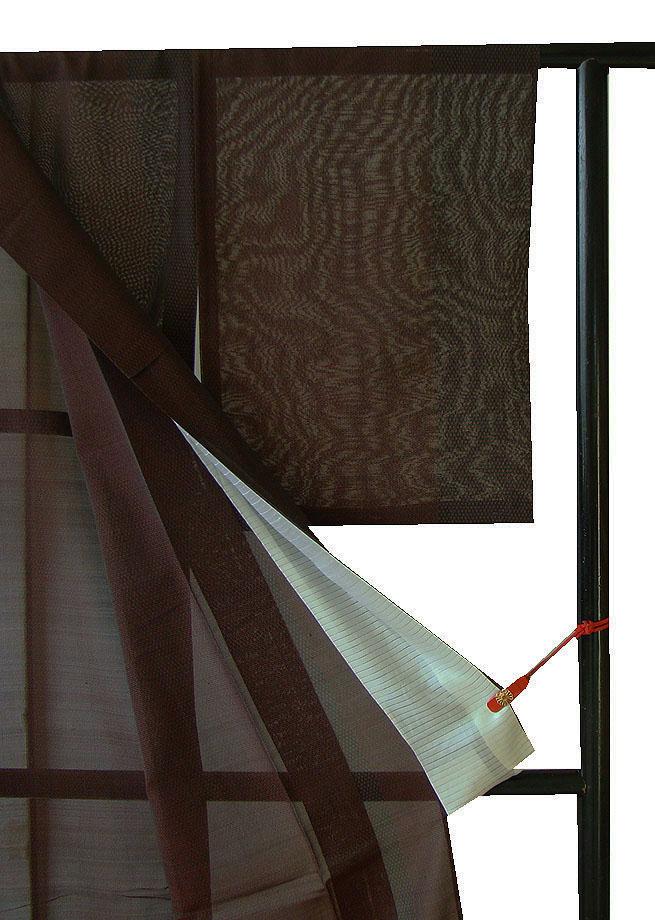 美品 夏物 着物通の貴女に 夏紬（正絹）仕立上り＜TT1087＞ Prices down】夏の正絹小紋 反物 「紋紗 ミスト、花唐草、橘