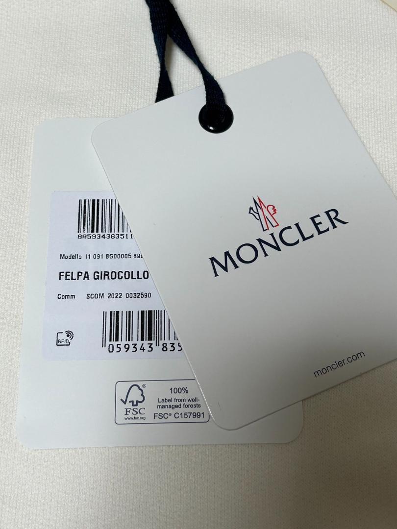 【未使用】MONCLER ラバーロゴクルーネック スウェット　XXL　アイボリー
