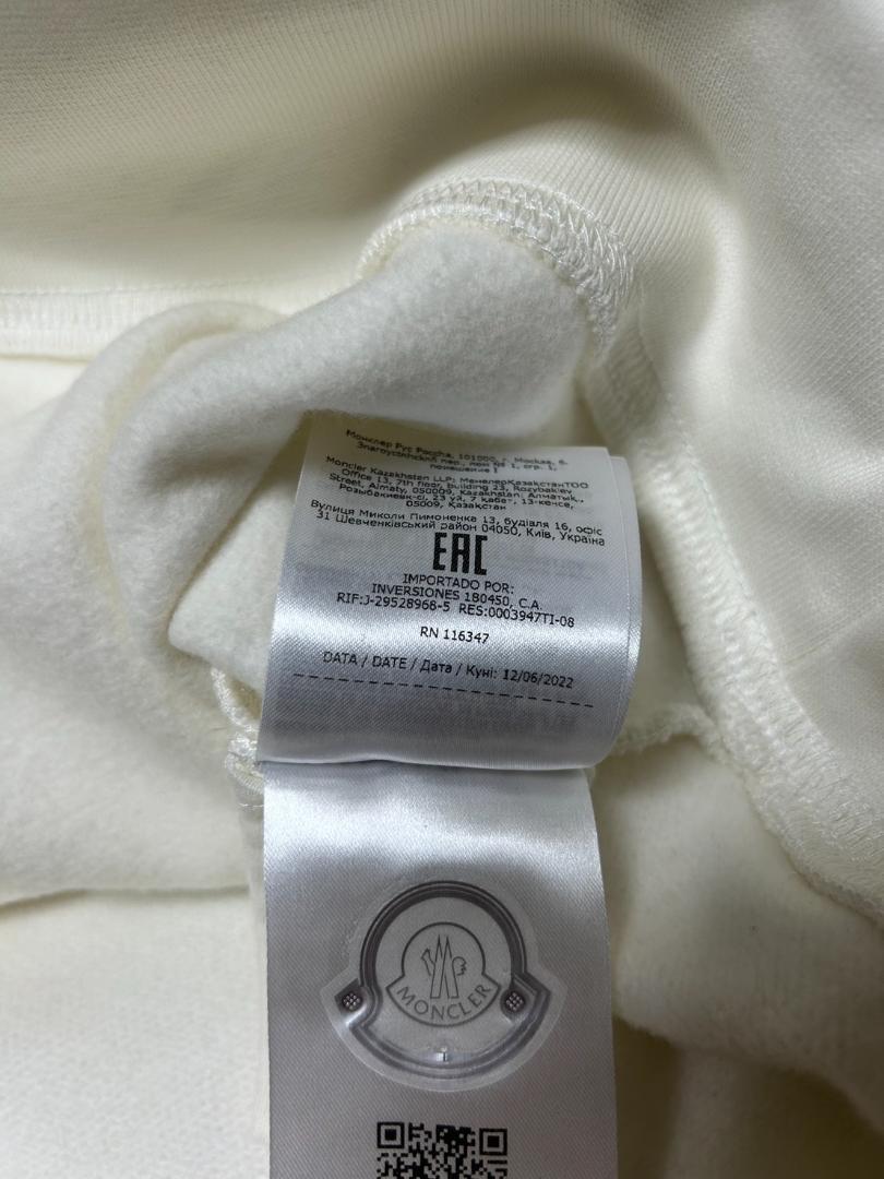 【未使用】MONCLER ラバーロゴクルーネック スウェット　XXL　アイボリー
