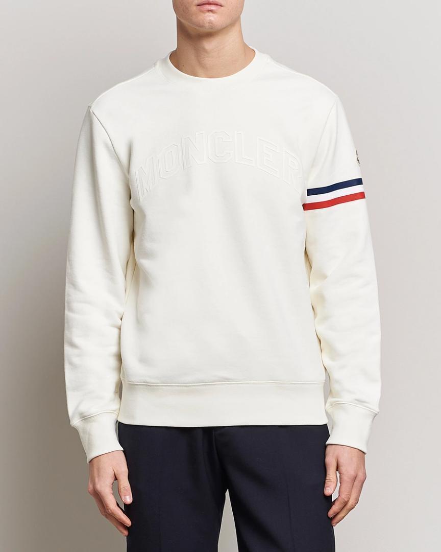 【未使用】MONCLER ラバーロゴクルーネック スウェット　XXL　アイボリー