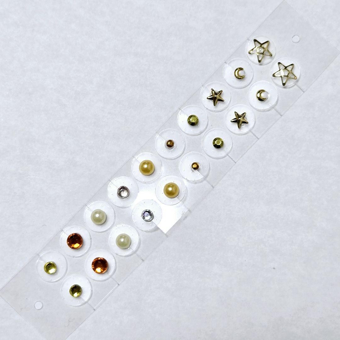 耳つぼジュエリー　耳つぼ　ステンレス　オレンジ　スター　星　キラキラ　Y2K