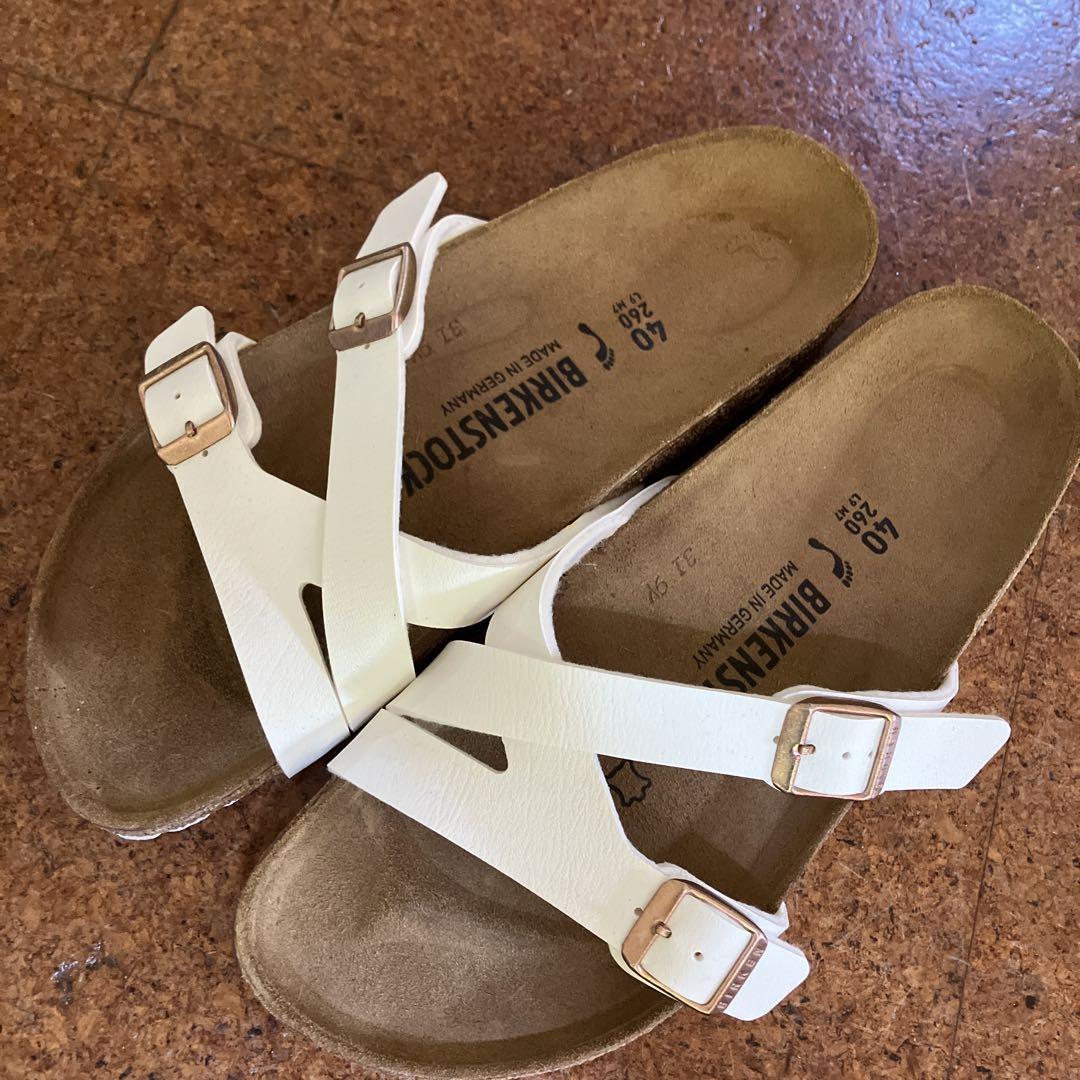 Birkenstock ホワイト サンダル 40 26.0cm - メルカリ