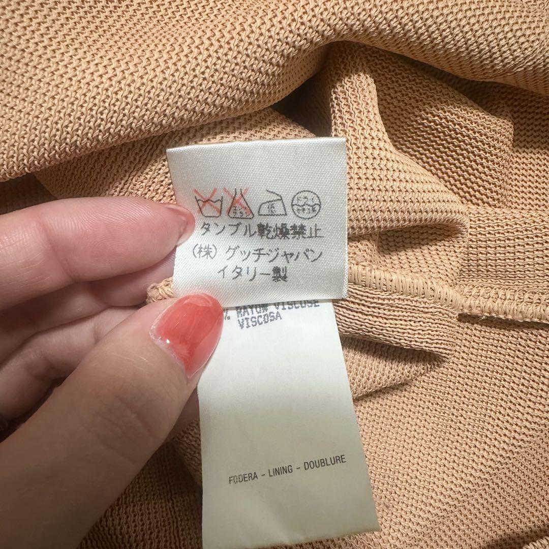 グッチ GUCCI OLD ニットカットソー モックネック ゴールド金具 半袖