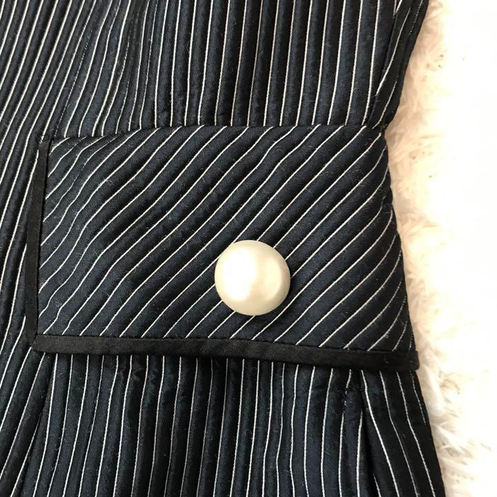 国産大特価 Rene TISSUE ルネ ノースリーブ ワンピース スクエア 紺 34 FtlbS-m73742503652 格安お得
